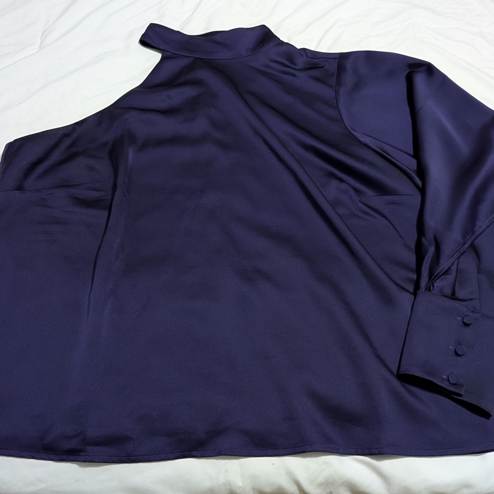 Eloquii Deep Purple Satin Top